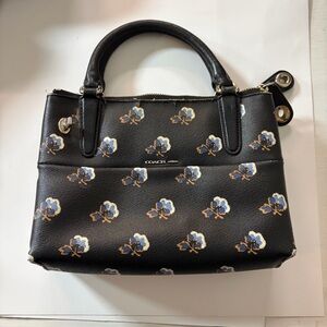 Coach Floral Print Leather Satchel Zip Tote F35894